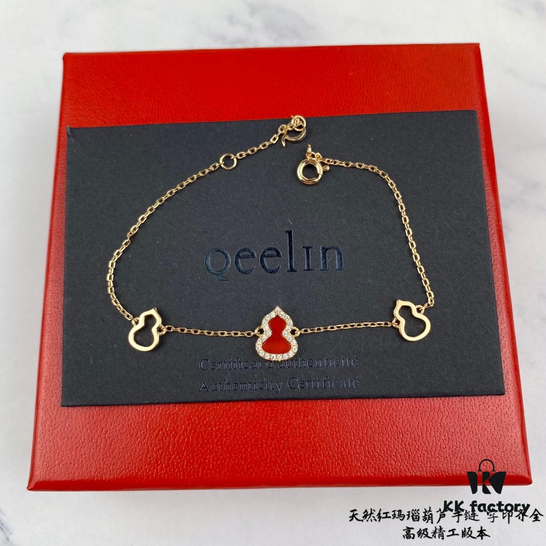 Kirin Mini Gourd Bracelet, Stylish and Versatile with Thick Gold Plating and High-Carbon Brilliant Cut Stones