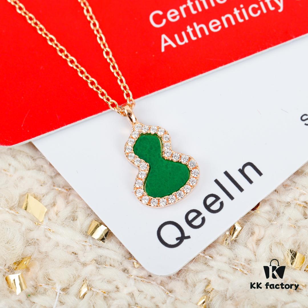 Qeeli@ Kirin Gourd Jewelry - Chinese Elements Meets Modern Design, Red Agate in Exquisite Wulu Shape Crafted with 925 Sterling Silver