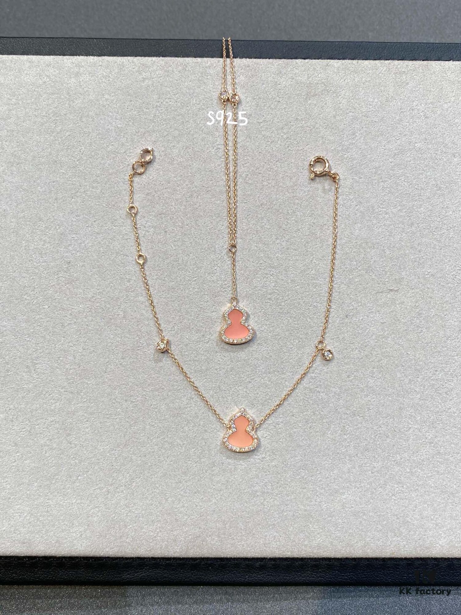 New Arrival, Qeeli Kirin Wulu Series Limited Edition Pink Pearl Gourd Necklace and Bracelet