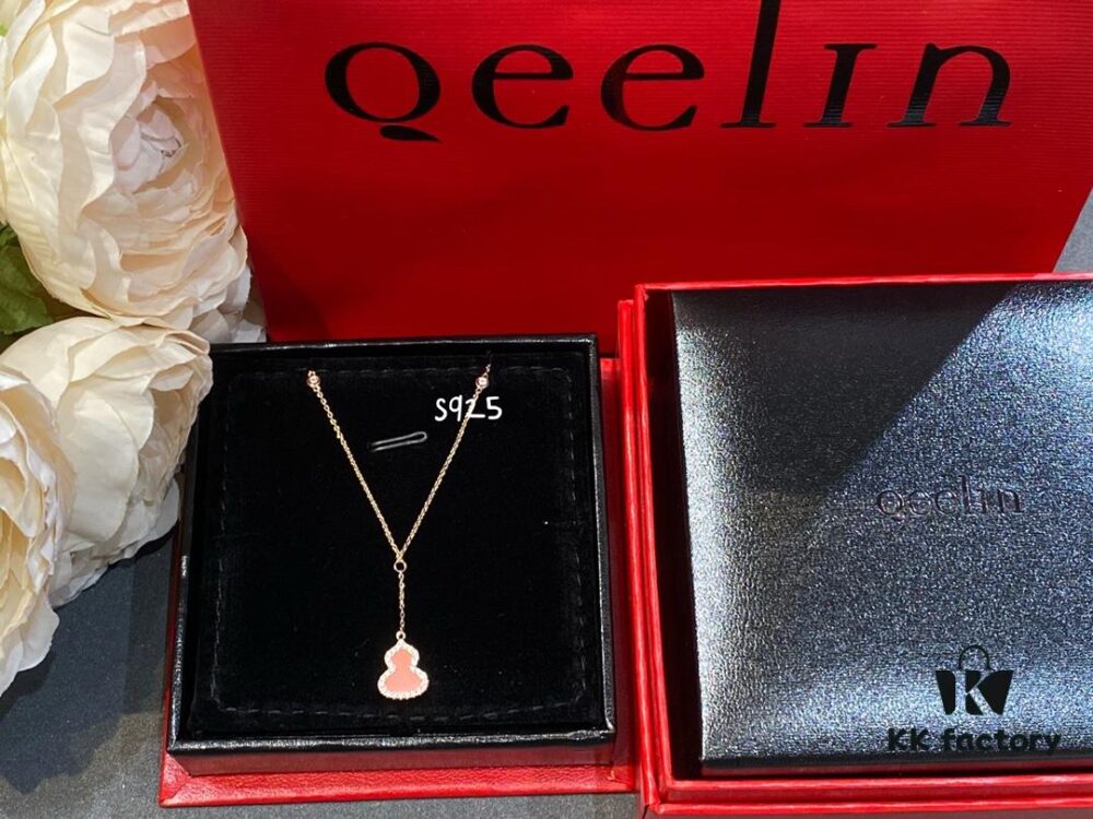 New Arrival, Qeeli Kylin Wulu Limited Edition Pink Pearl Gourd Necklace & Bracelet, Romantic Rose Gold Chain with Sparkling Diamond Accents