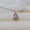 Brand New Wulu Legend Series Gourd Necklace, Rose Gold with Rubies, 40cm Elegant Layering Pendant for Delicate Sophistication