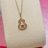 Brand New Wulu Legend Series Gourd Necklace, Rose Gold with Rubies, 40cm Elegant Layering Pendant for Delicate Sophistication