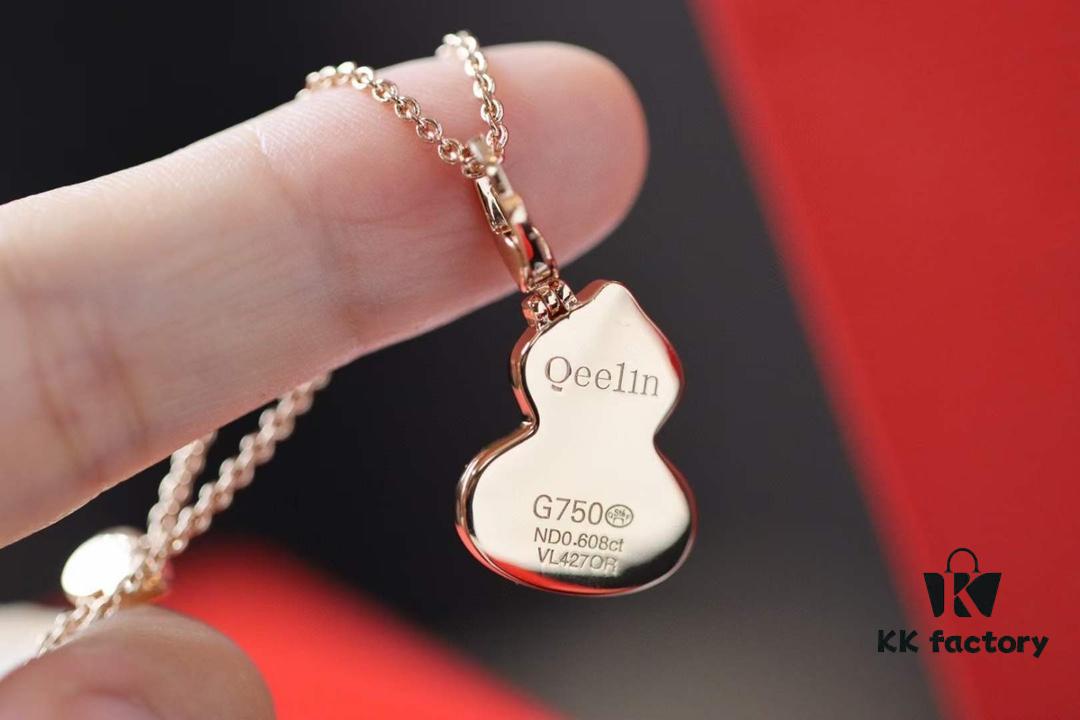 Qeelin Wulu Series Rose Gold and White Shell Gourd Necklace