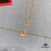 Kirin Mini Diamond Red Gourd Necklace, Stylish and Versatile with Thick Gold Plating, Real Gold Feel, Eight Hearts and Eight Arrows High-Carbon Diamond, Small and Exquisite