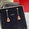 Kirin Mini Diamond Red Gourd Earrings, High Aesthetic Appeal, Excellent Fit, Versatile Design, Thick Gold Plating with Real Gold Texture, Eight-Heart Eight-Arrow High-Carbon Diamonds, Small and Exquisite