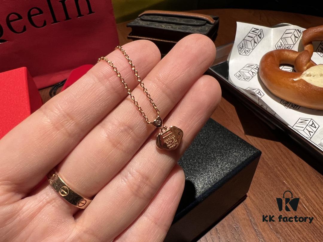 High-Grade Red Agate Pendant with Diamond Accents, Symbolizing Peace, Good Fortune, and Happiness