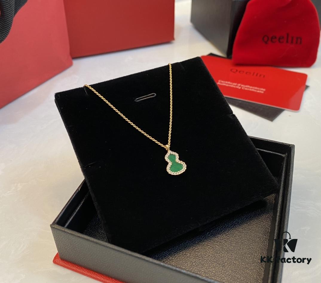 Real Green Jade Gourd Pendant, Symbolizing Blessings, Prosperity, and Good Fortune