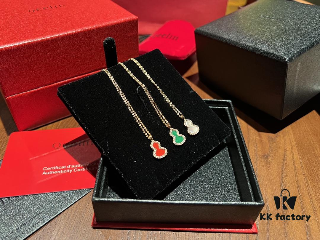 Three Different Colors and Materials: White Mother-of-Pearl, Red Agate, Green Jade