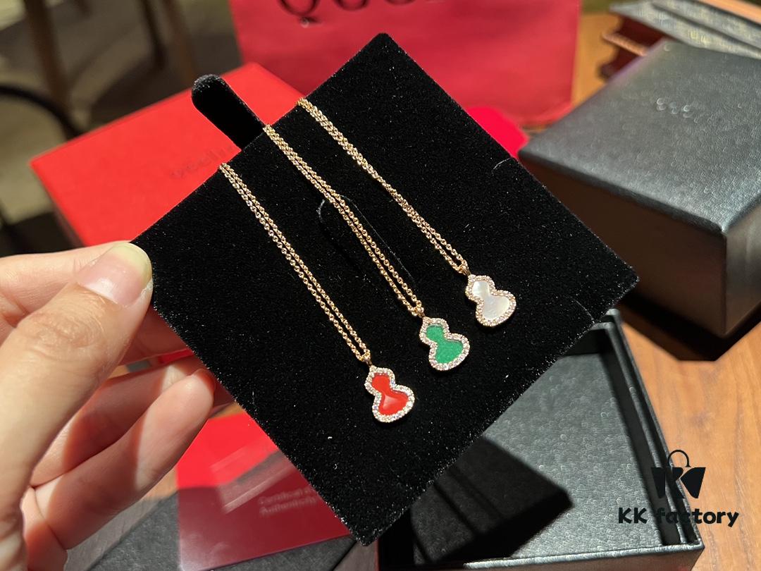 Three Different Colors and Materials: White Mother-of-Pearl, Red Agate, Green Jade