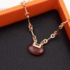 Qeelin Kirin Yu Yi Series Red Agate Necklace-Bracelet, Good Fortune Lock Design