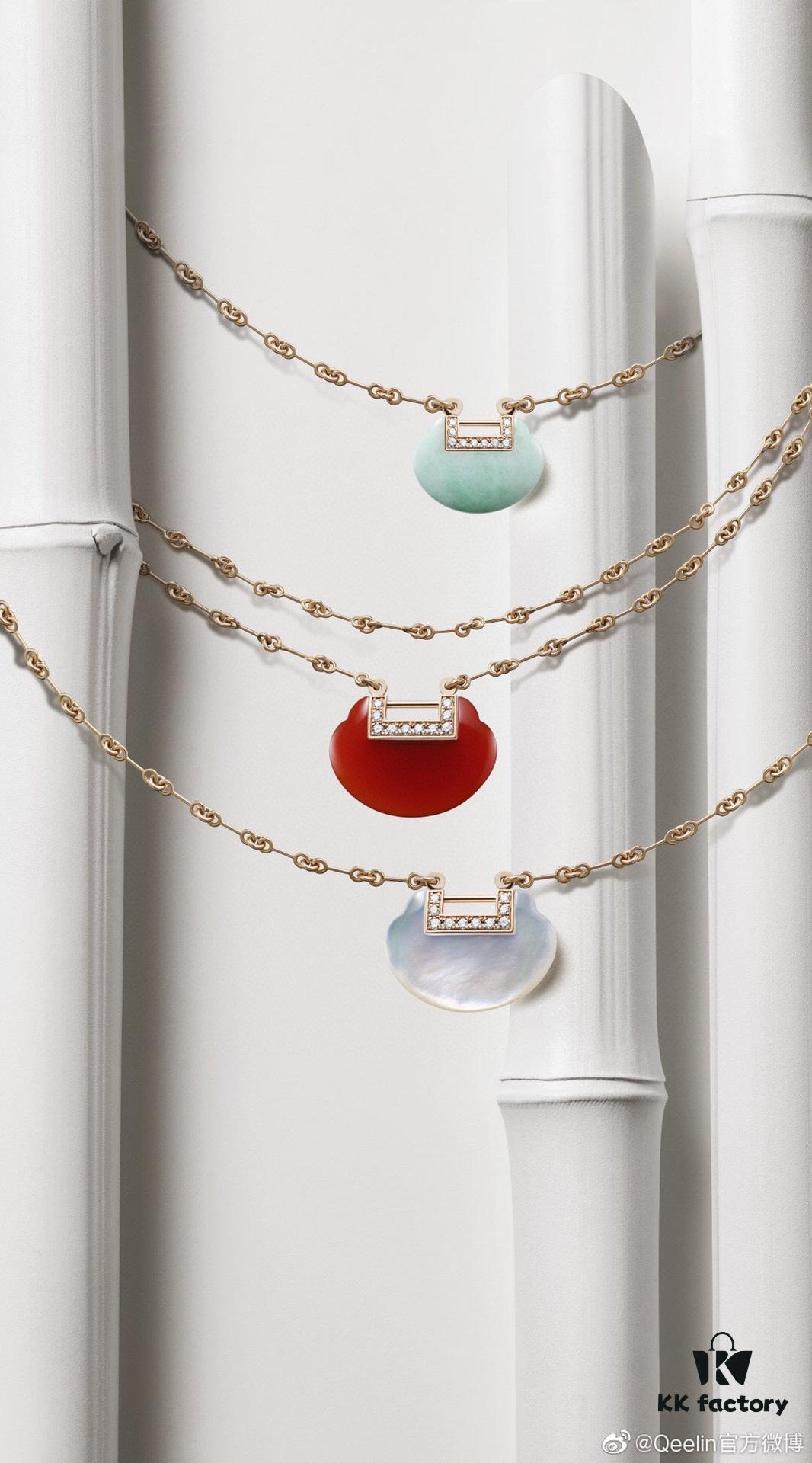 Kirin Auspicious Lock White Agate Necklace