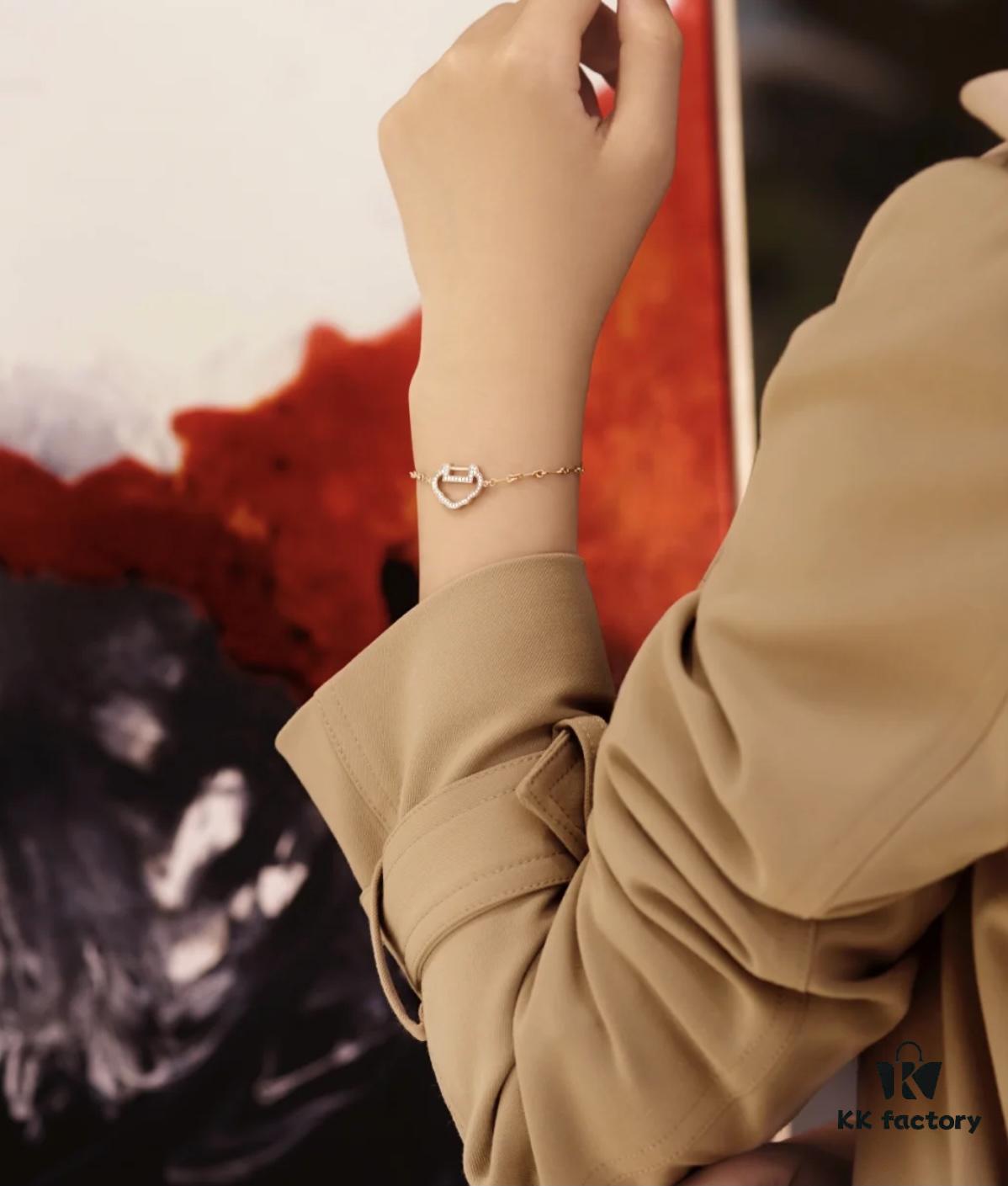 Exclusive Launch Premium Craftsmanship Qeelin Auspicious Ruyi Lock Pendant Bracelet & Necklace Set in 925 Silver with Eight Hearts and Arrows High-Carbon Diamonds in White and Rose Gold