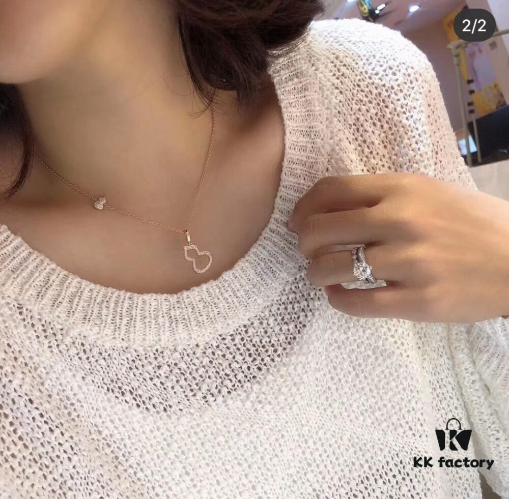 Kirin Gourd Necklace, High Aesthetic Appeal, Excellent Fit, Versatile Design, Thick Gold Plating with Real Gold Texture, Eight-Heart Eight-Arrow High-Carbon Diamond, Small and Exquisite