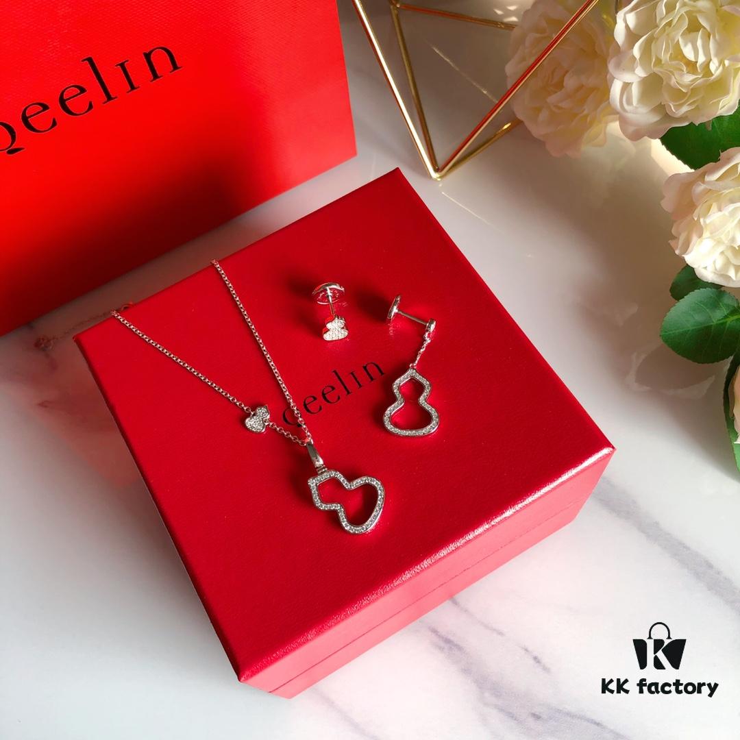 Kirin Gourd Necklace, High Aesthetic Appeal, Excellent Fit, Versatile Design, Thick Gold Plating with Real Gold Texture, Eight-Heart Eight-Arrow High-Carbon Diamond, Small and Exquisite