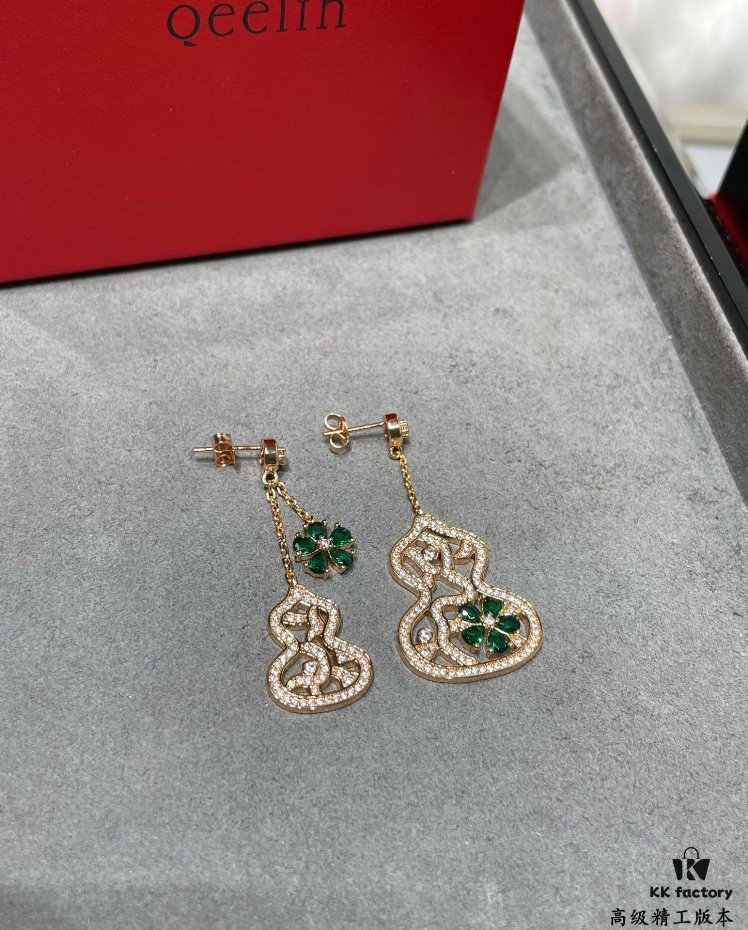 Qeelin Wulu Lace Enamel Earrings