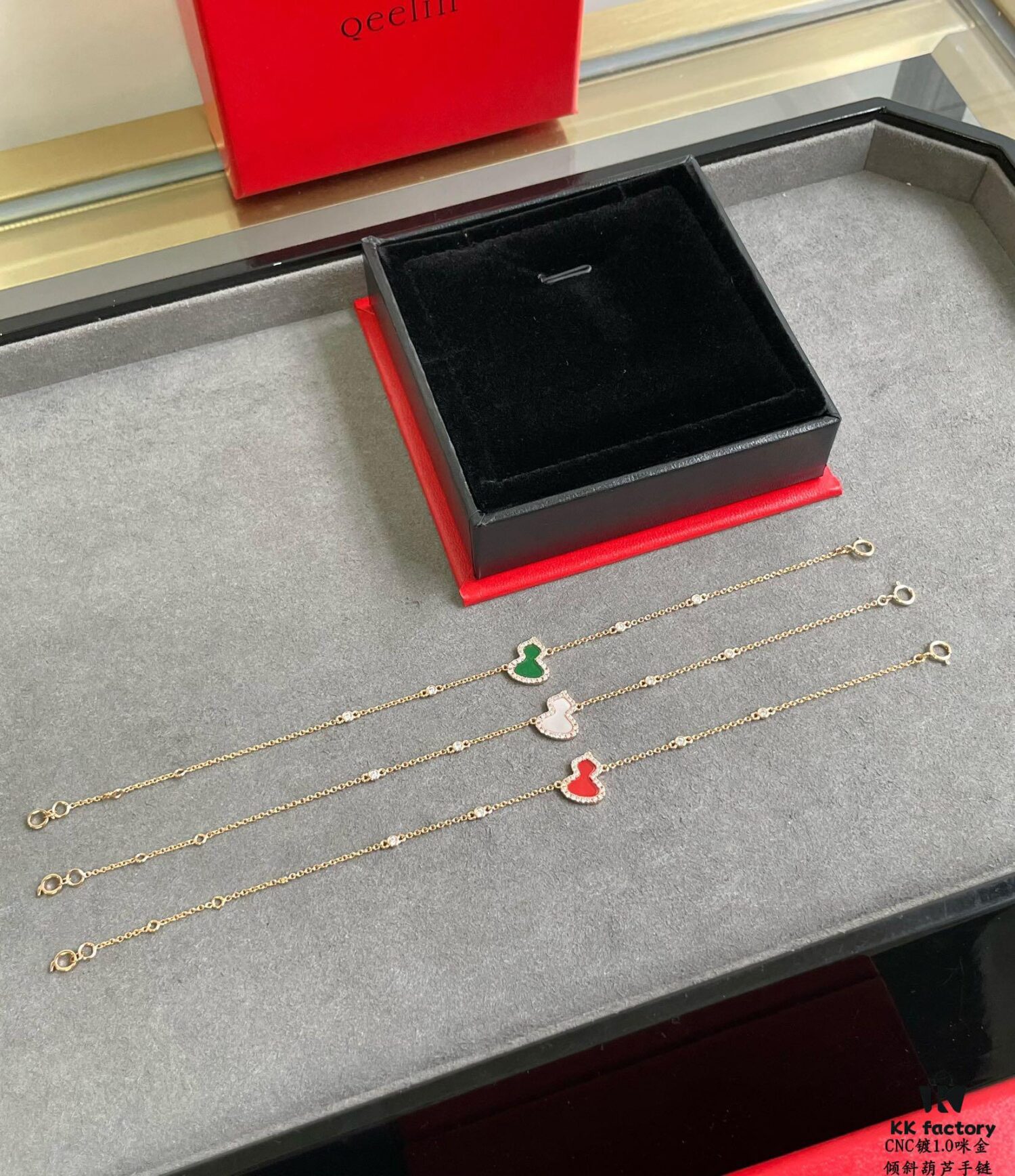 Kirin Tilted Gourd Bracelet, Stylish and Versatile with Thick Gold Plating and High-Carbon Brilliant Cut Zircon