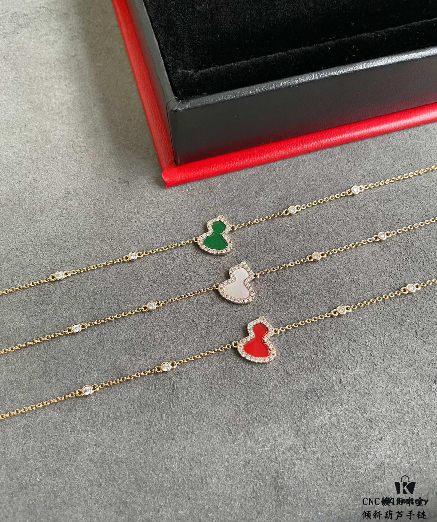 Kirin Tilted Gourd Bracelet, Stylish and Versatile with Thick Gold Plating and High-Carbon Brilliant Cut Zircon