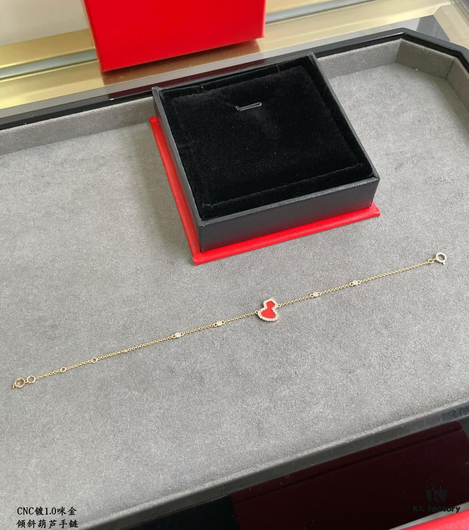 Kirin Tilted Gourd Bracelet, Stylish and Versatile with Thick Gold Plating and High-Carbon Brilliant Cut Zircon