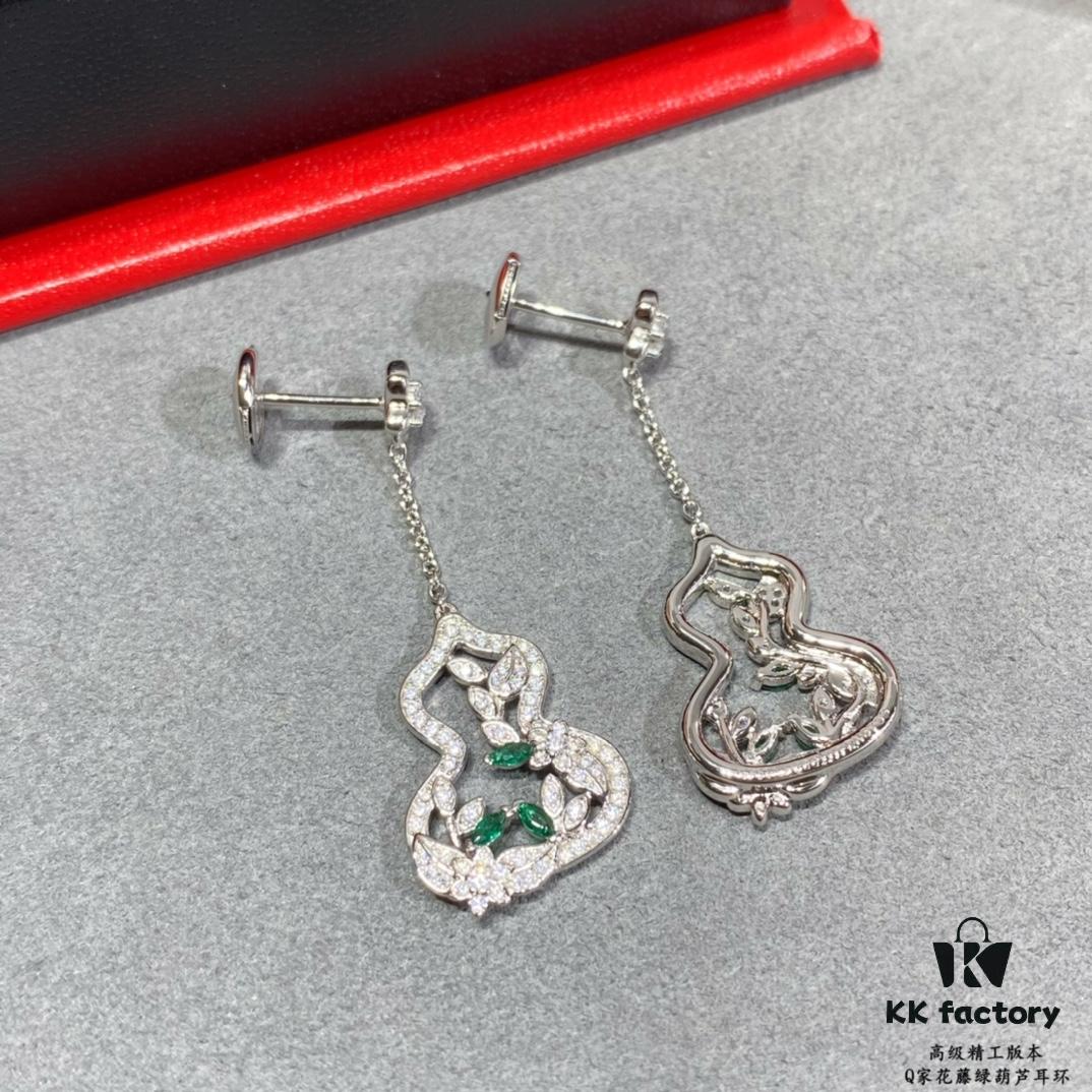 Qeelin Wulu Lace Emerald Green Gourd Earrings