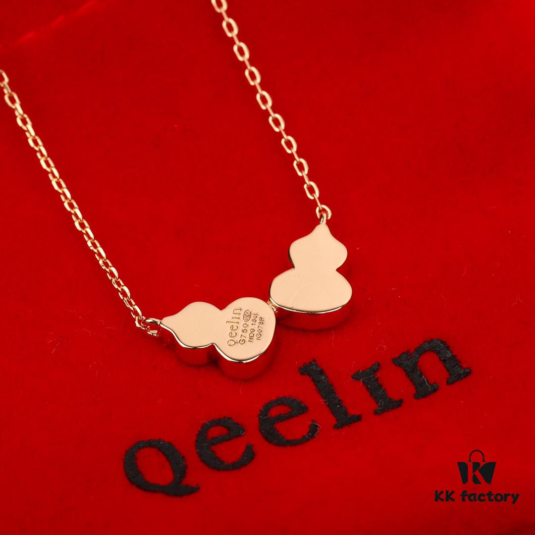 Double Gourd Necklace, symbolizing mutual love and double blessings with its twin gourd design