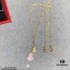 V Gold Material Qeelin Wulu Mini Pink Sapphire Double Gourd Necklace