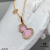 V Gold Material Kylin Pink Opal Gourd Necklace, Stylish and Versatile with Thick Gold Plating, Real Gold Look, Eight-Heart Eight-Arrow High-Carbon Diamond, Small and Exquisite