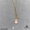 V Gold Material Qeelin Wulu Mini Pink Sapphire Double Gourd Necklace