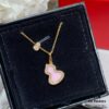 V Gold Material Kylin Pink Opal Gourd Necklace, Stylish and Versatile with Thick Gold Plating, Real Gold Look, Eight-Heart Eight-Arrow High-Carbon Diamond, Small and Exquisite