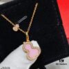 V Gold Material Kylin Pink Opal Gourd Necklace, Stylish and Versatile with Thick Gold Plating, Real Gold Look, Eight-Heart Eight-Arrow High-Carbon Diamond, Small and Exquisite