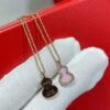 V-Gold Plated 1.0 Micron Gold Mini Pink Gourd Necklace, High Aesthetic with Excellent Fit and Versatility, Thick Gold Plating for a Premium Real Gold Look, Featuring Eight-Heart Eight-Arrow High-Carbon Diamond, Small and Exquisite – Wear It and Tell Others It's Genuine Gold