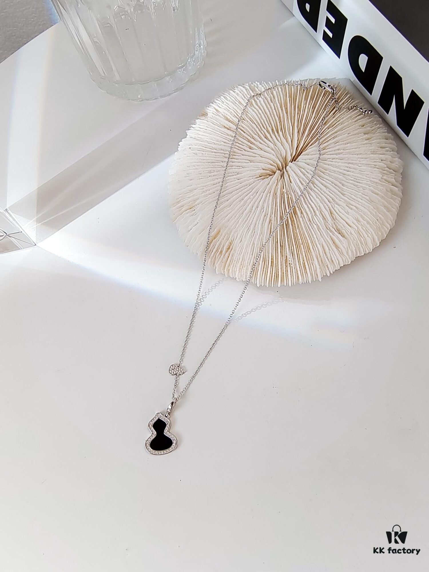 Exquisitely Crafted Gourd Pendant Necklace with Hand-Set Stones and Custom Clasp