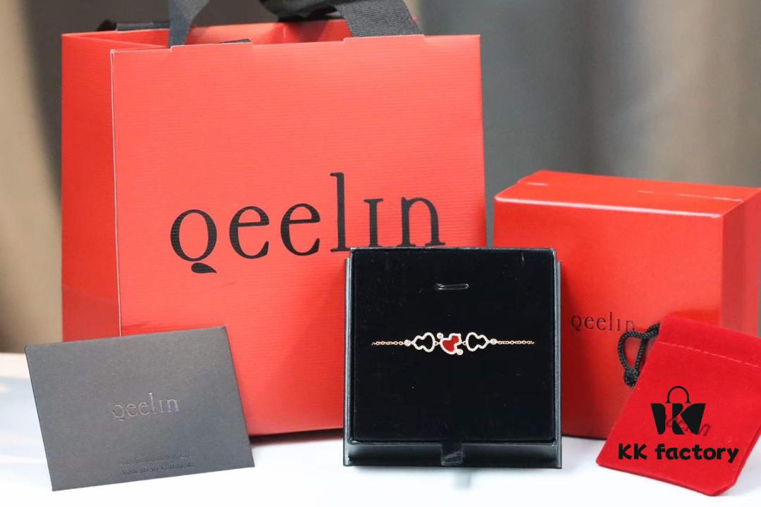 Qeelin Lucky Red Gourd Bracelet with Three Gourds