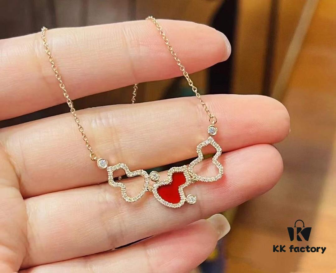 New Arrival💗 Qeelin Wulu Three Red Gourds Pendant Necklace