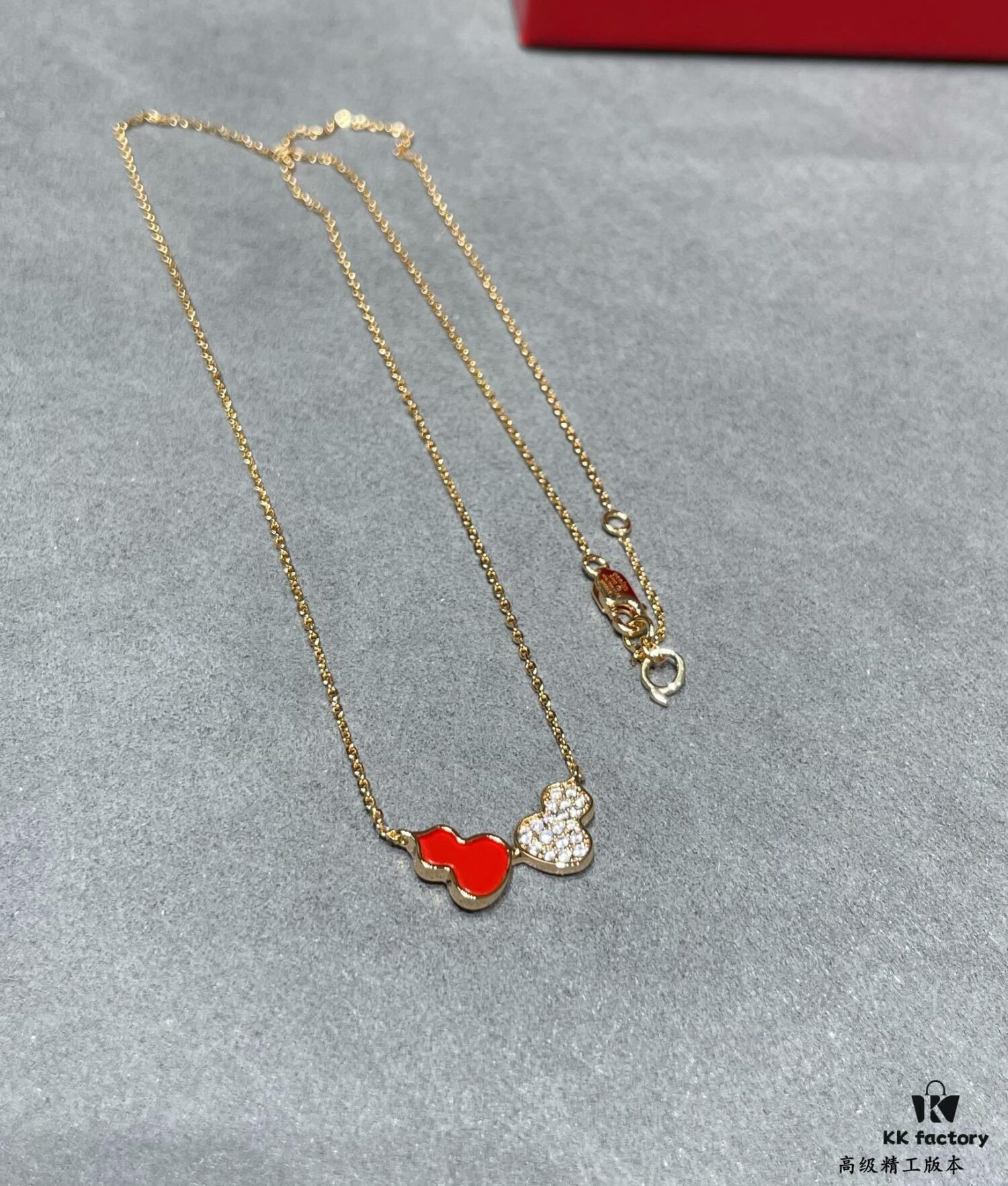 Qeelin x Lebekah Exclusive Limited Edition Red + Diamond Wulu Kylin Double Gourd Necklace 🌹 Adorable Design, Elegant Silhouette
