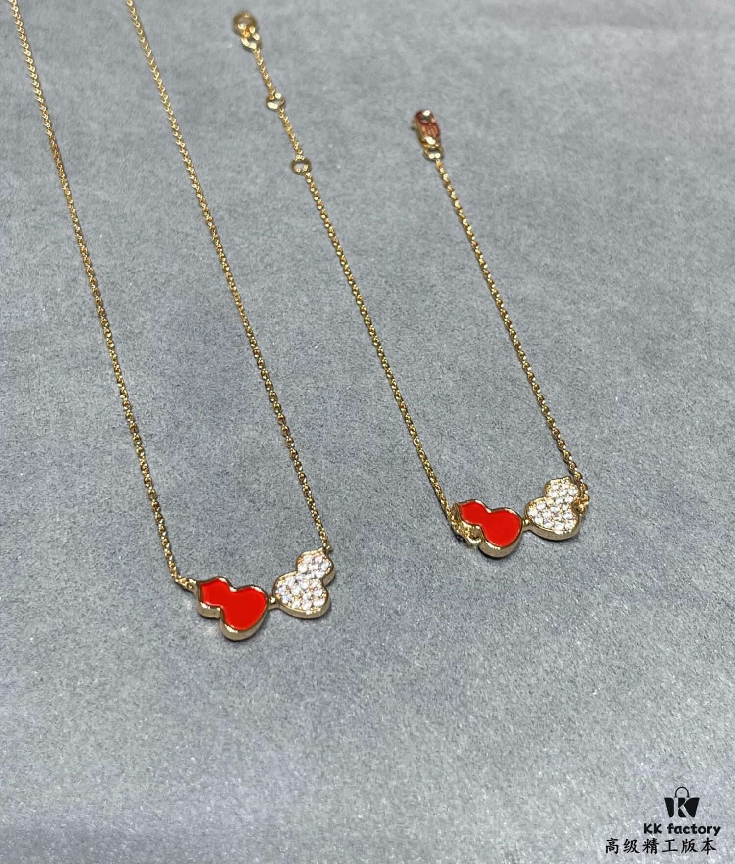 Qeelin x Lebekah Exclusive Limited Edition Red + Diamond Wulu Kylin Double Gourd Necklace 🌹 Adorable Design, Elegant Silhouette