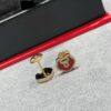 V Gold Plated Mi Gold 15514230 Kirin Premium Red Agate Ruyi Lock Stud Earrings ✨ A Perfect Blend of Fashion and Tradition
