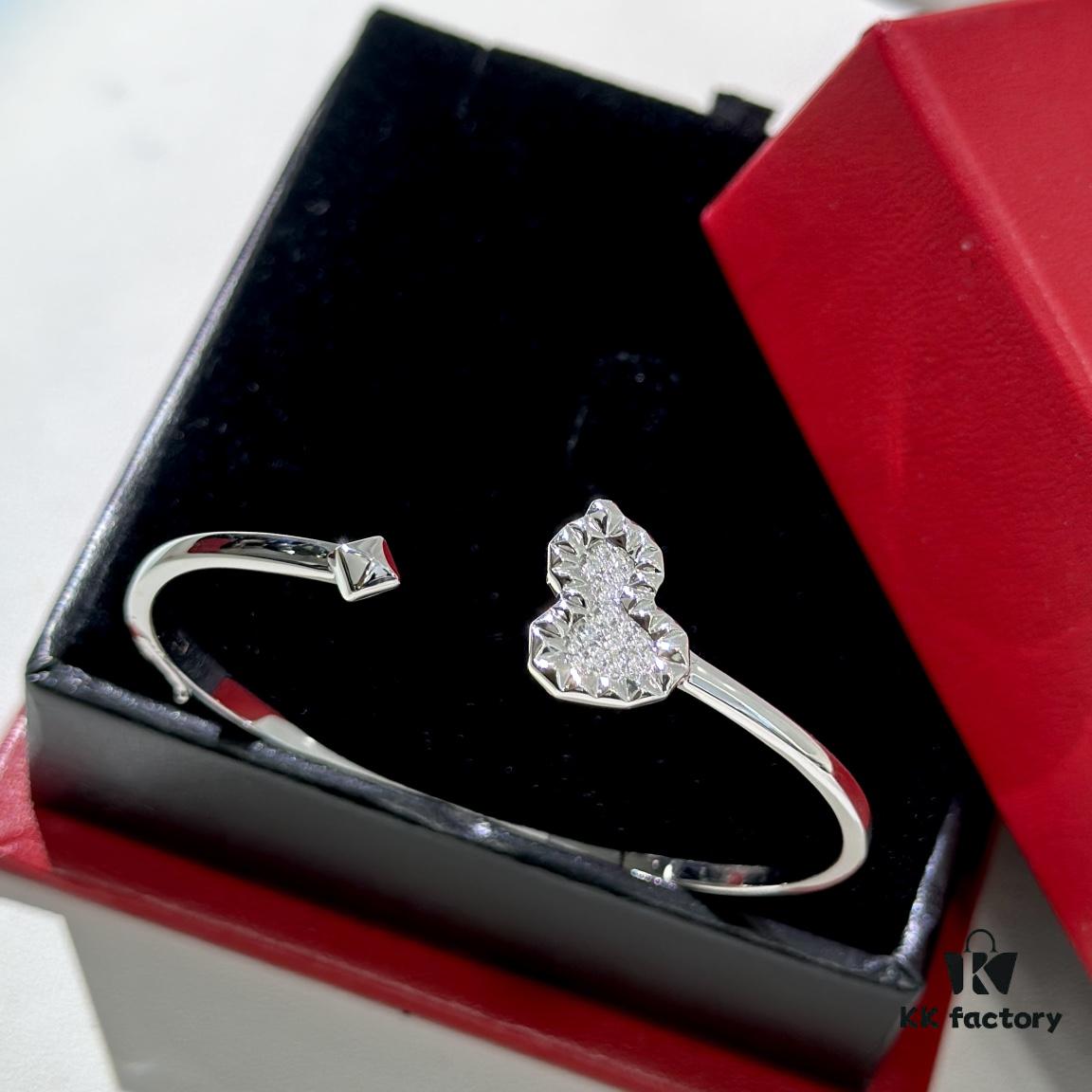 New Design Qilin Gourd Bracelet, High-Quality 1:1 Replica, 'Gourd' Sounds Like 'Good Fortune and Prosperity' in Chinese, Symbolizing Blessings – Beautiful and Meaningful, Simply Irresistible! Exquisitely Crafted Elastic Bracelet with Eight Hearts and Eight Arrows High-Carbon Diamonds, Platinum, Premium Custom Workmanship