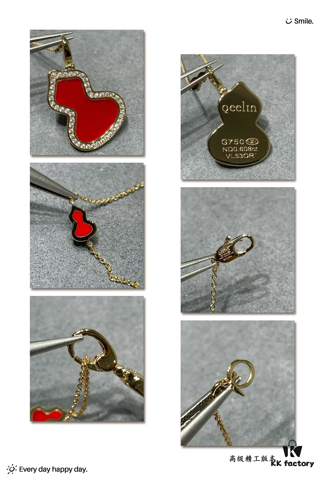 Detachable Pendant) Qeelin Qilin Mini 8 Gourd Necklace 🌹 Adorable Design 😍 Elegant Silhouette with Minimalist Lines 🥰 Sophisticated and Charming 😊 Qeelin x Libekka Exclusive Limited Edition – How to Style It for a Winter Vibe