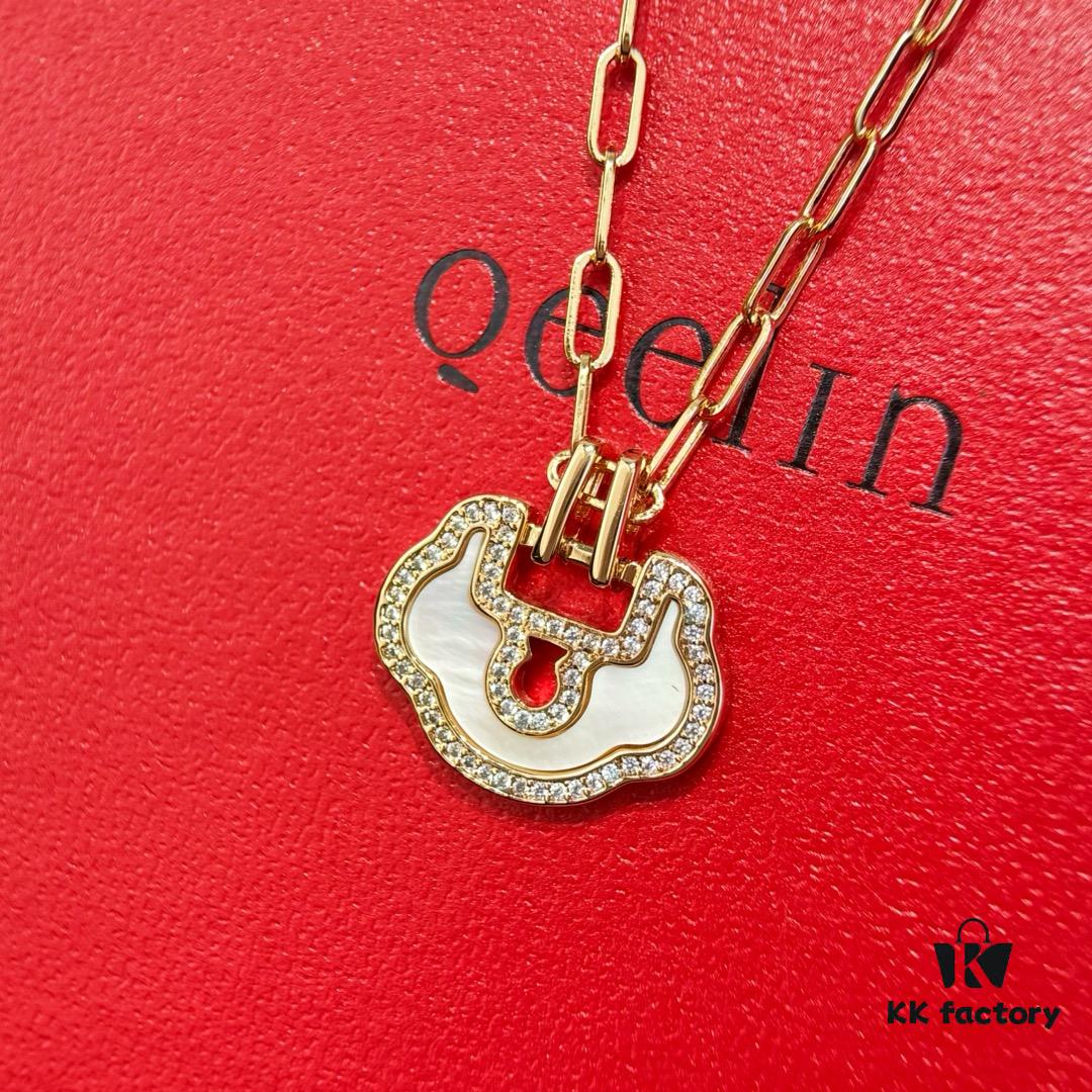 ❗️New Arrival❗️ ☀️Qeelin Yu Yi Flower Moon Pendant Necklace