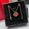 Kylin Large High-End Red Agate Ruyi Lock Necklace, Combining Fashion and Tradition with Hand-Micro-Inlaid Eight-Heart-Eight-Arrow High-Carbon Diamonds