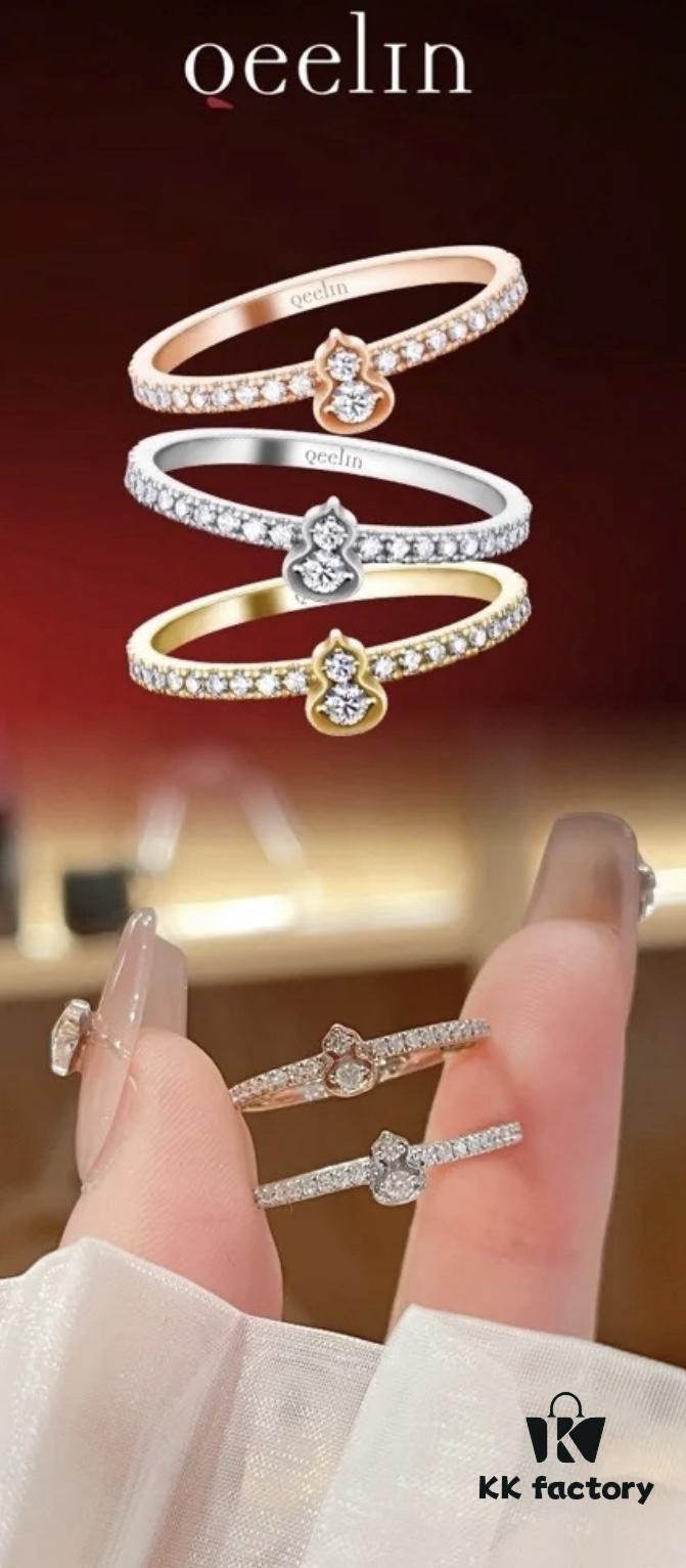 Qeelin Qilin Petite Wulu Diamond-Set Gourd Ring