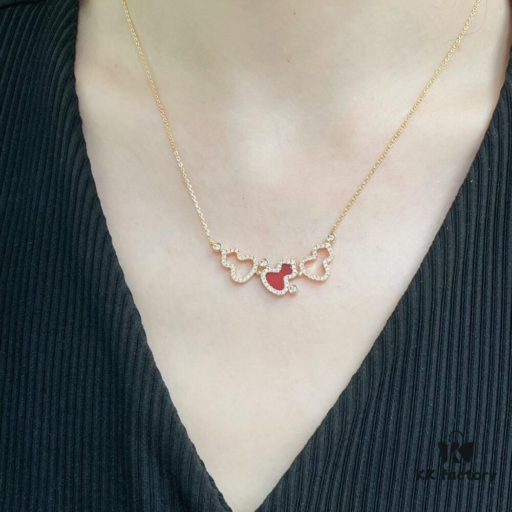 Kylin Red Agate Three Gourds Necklace