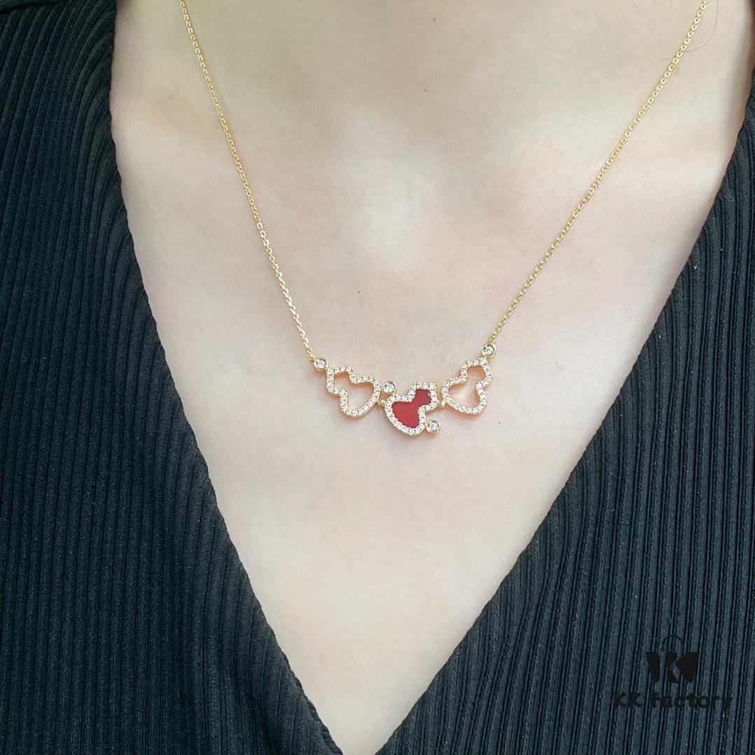 Kylin Red Agate Three Gourds Necklace