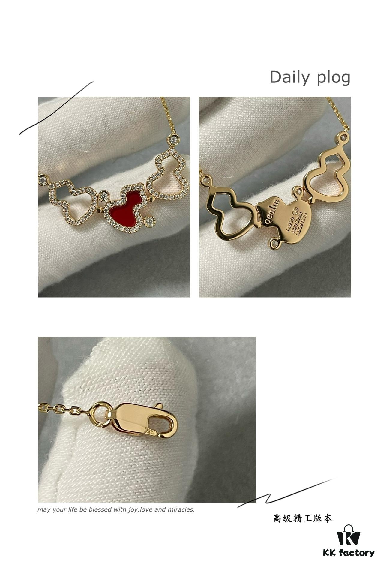 Kylin Red Agate Three Gourds Necklace