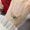 Kylin Green Jade Three Gourds Necklace