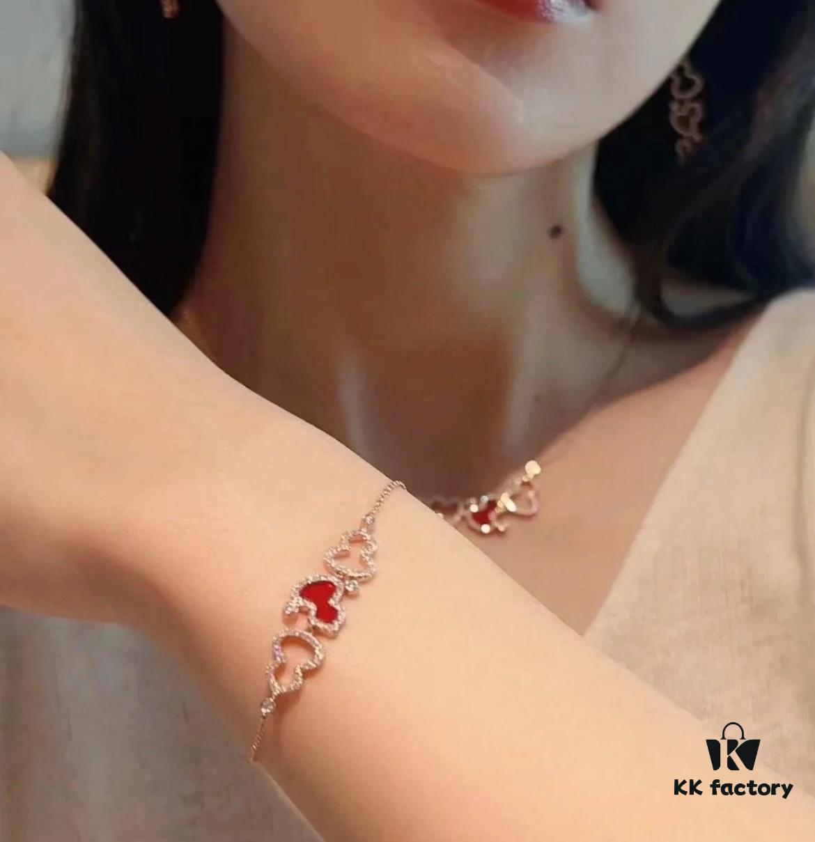 Kylin Red Agate Three Gourds Bracelet