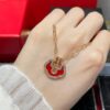 Kylin Large High-End Red Agate Ruyi Lock Necklace, Combining Fashion and Tradition with Hand-Micro-Inlaid Eight-Heart-Eight-Arrow High-Carbon Diamonds