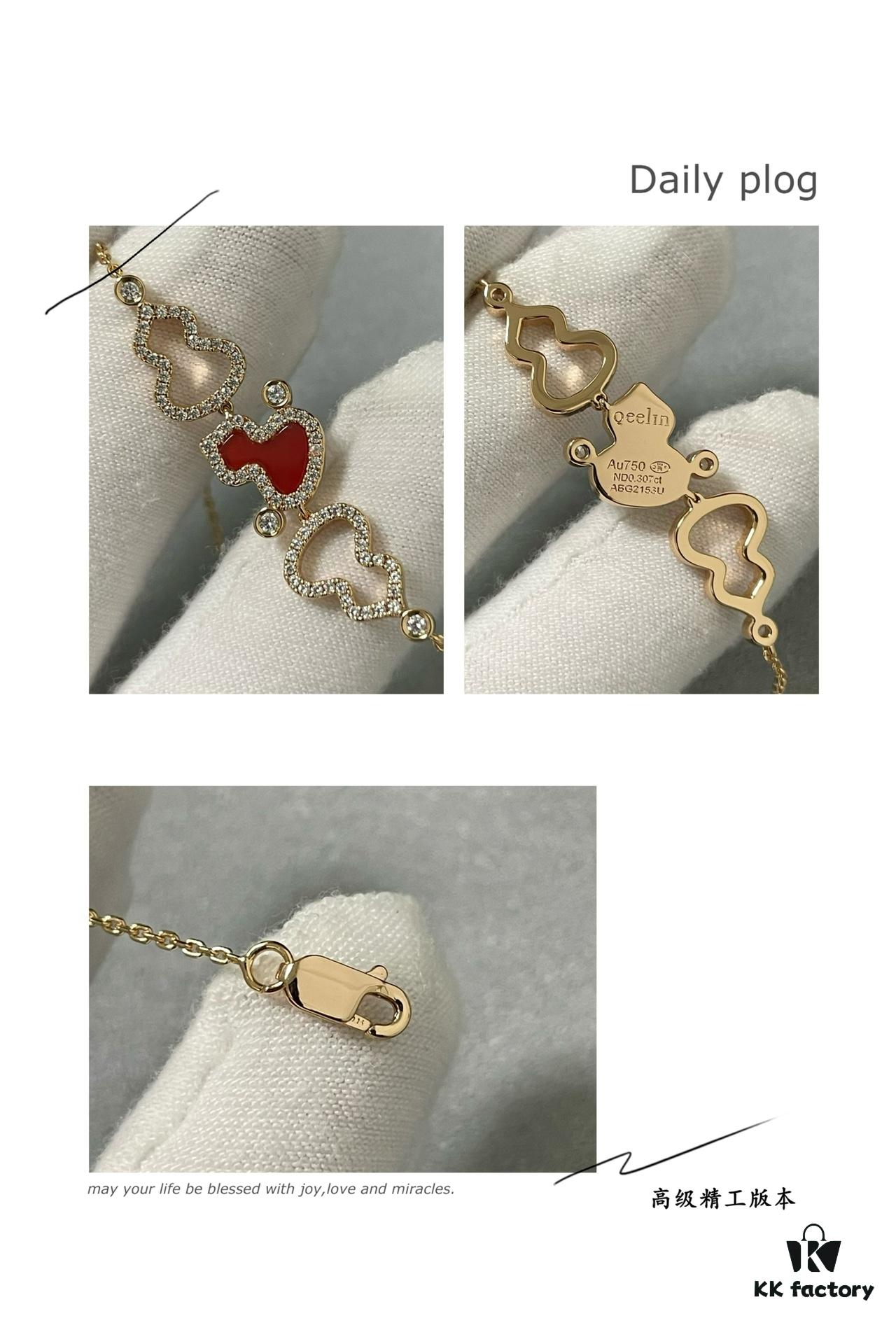 Kylin Red Agate Three Gourds Bracelet