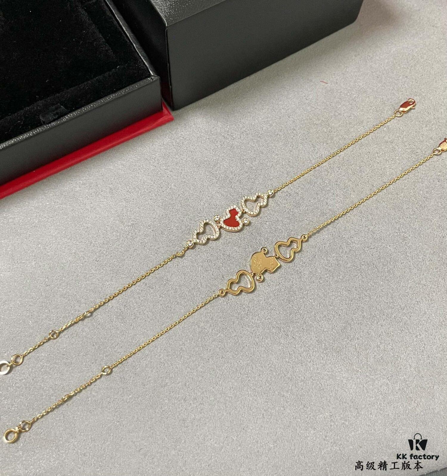 Kylin Red Agate Three Gourds Bracelet