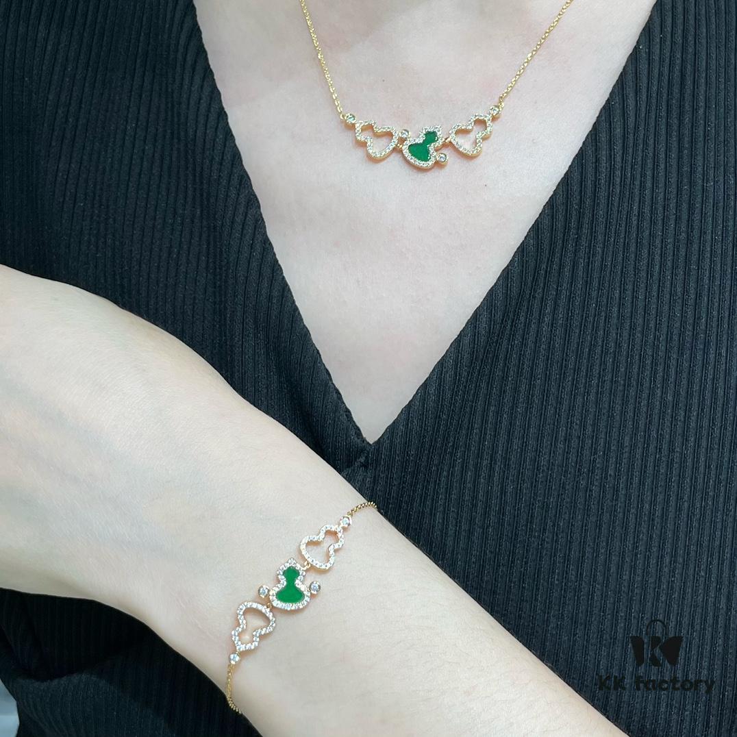Kylin Green Jade Gourd Bracelet